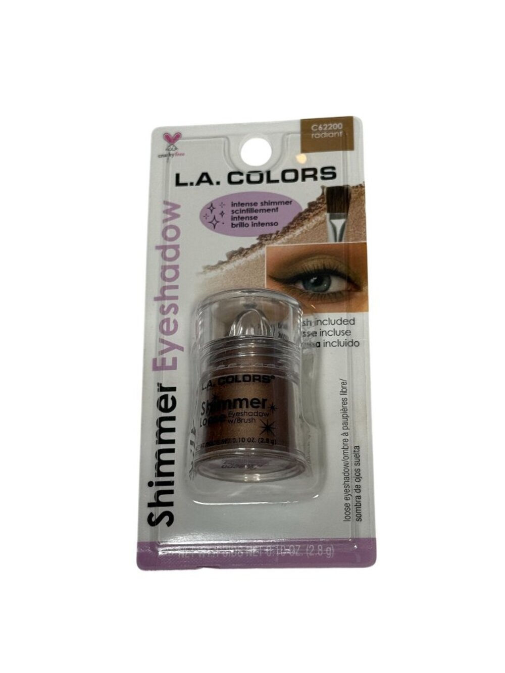 LA Colors Loose Shimmer Eyeshadow Radiant Pigment w Brush New